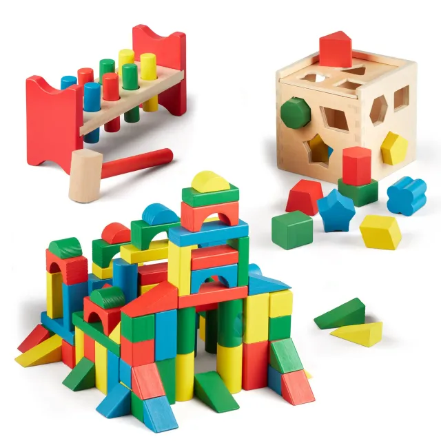 Melissa & Doug Stack Sort Pound Holzspielzeug Set 3-teilig