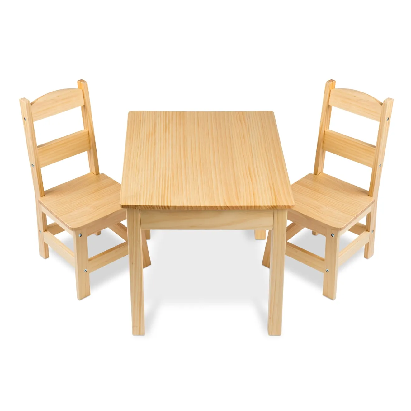Melissa & Doug Kindertisch mit Stühlen Holz Natur 3tlg
