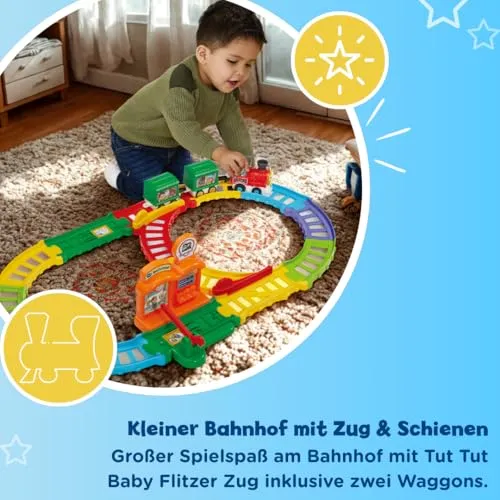 VTech Tut Tut Baby Flitzer Bahnhof Spielset mit Zug + Waggons
