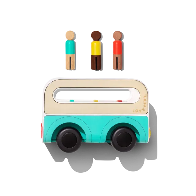 Lovevery Play Kits Wheel Around Town Bus Spielzeugbus Holz