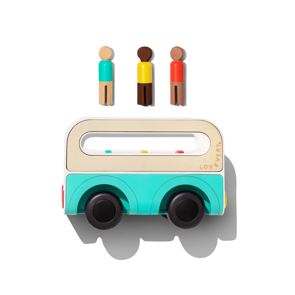 Lovevery Play Kits Wheel Around Town Bus Spielzeugbus Holz