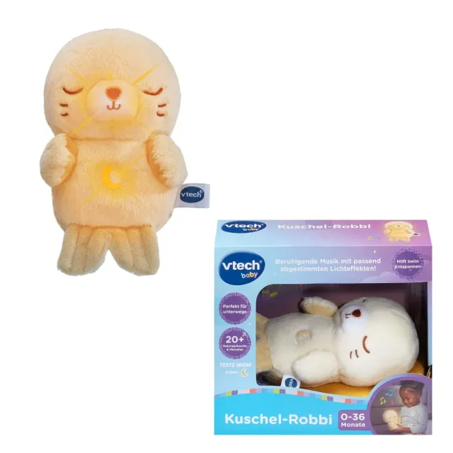 VTech Kuschel-Robbi Kuscheltier mit Licht Musik für Babys