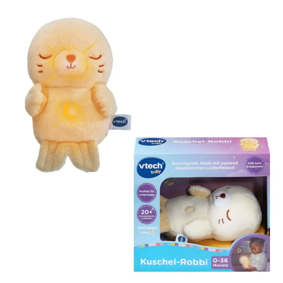 VTech Kuschel-Robbi Kuscheltier mit Licht Musik für Babys