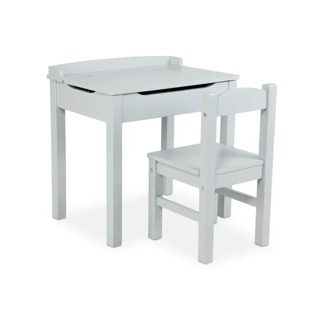 Melissa & Doug Lift-Top Desk Kinderschreibtisch mit Stuhl grau