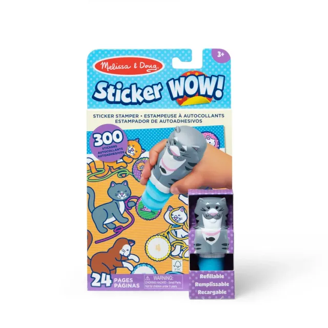 Melissa & Doug Sticker WOW! Cat Stickerbuch Stamper Katze