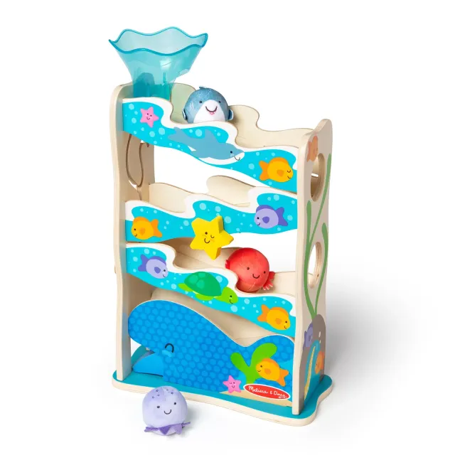 Melissa & Doug Rollables Wooden Ocean Slide Kugelbahn Holz ab 1 Jahr