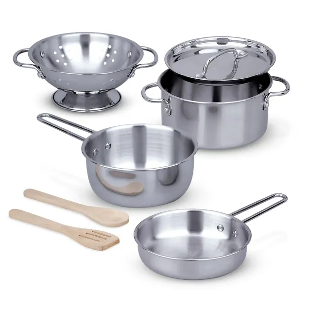 Melissa & Doug Stainless Steel Töpfe & Pfannen Spielset