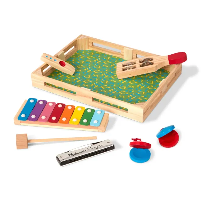Melissa & Doug Band-in-a-Box Musikinstrumente Set Holz 5-tlg
