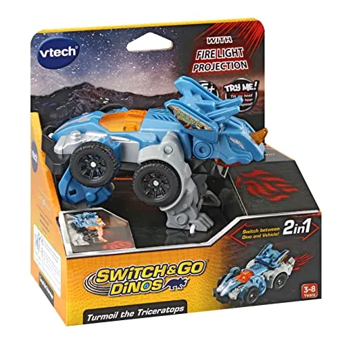 VTech Switch & Go Dinos Turmoil Triceratops 2-in-1 Dino-Auto