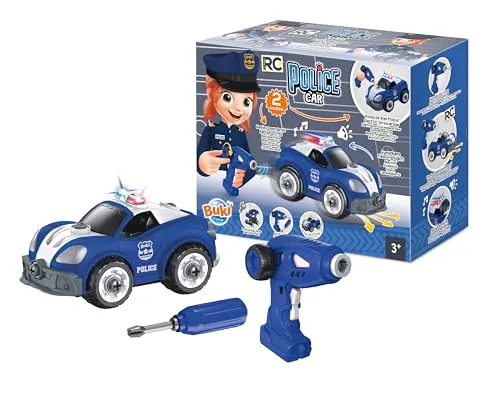 Buki 9023 RC-Polizeiauto zum Schrauben mit Fernbedienung