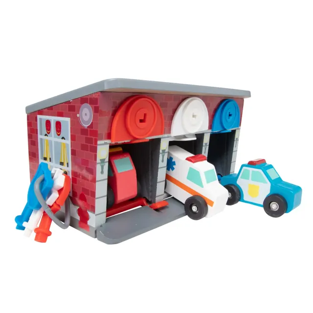 Melissa & Doug Keys Cars Spielgarage Rettung Fahrzeuge