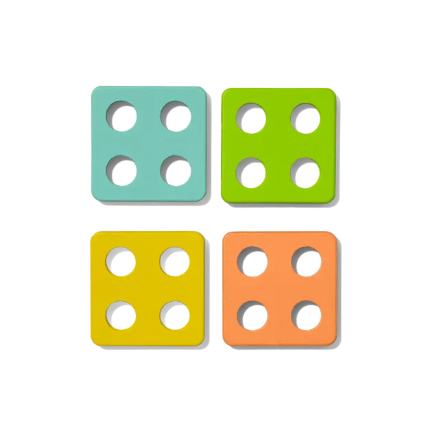 Lovevery Sort Stack Steckpuzzle Quadrate 4er-Set Formen