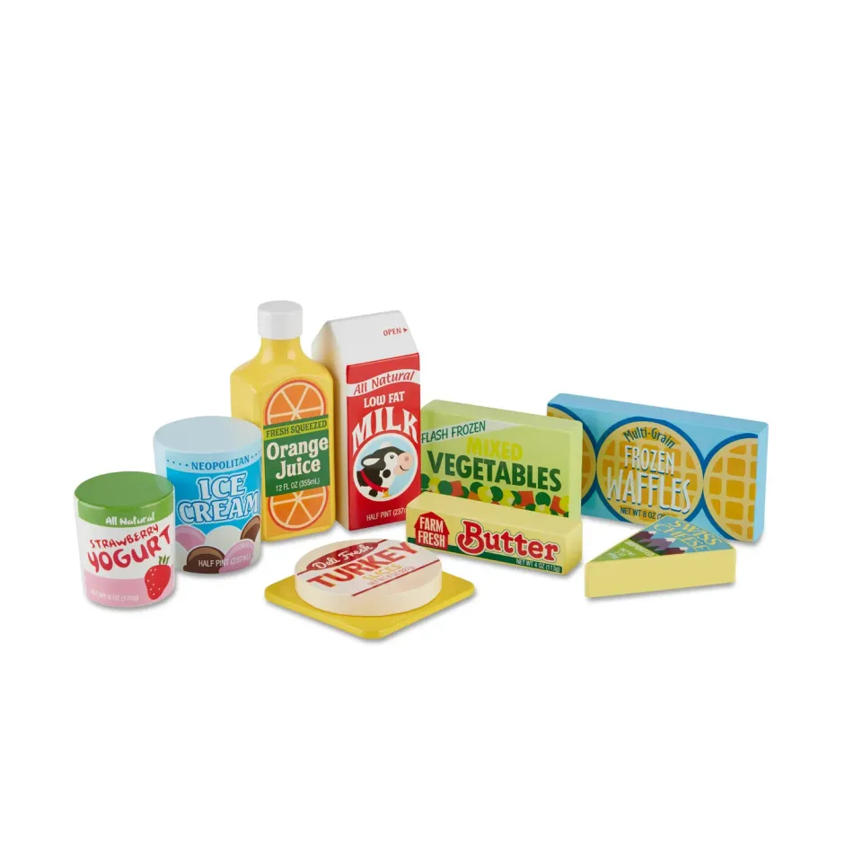 Melissa and Doug Wooden Fridge Food Spiellebensmittel 9-teilig Holz