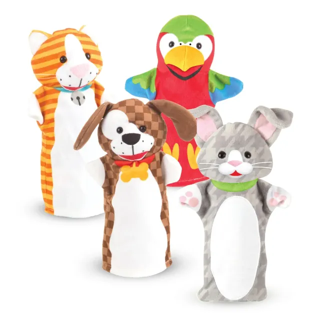 Melissa & Doug Playful Pets Handpuppen 4er-Set Tiere