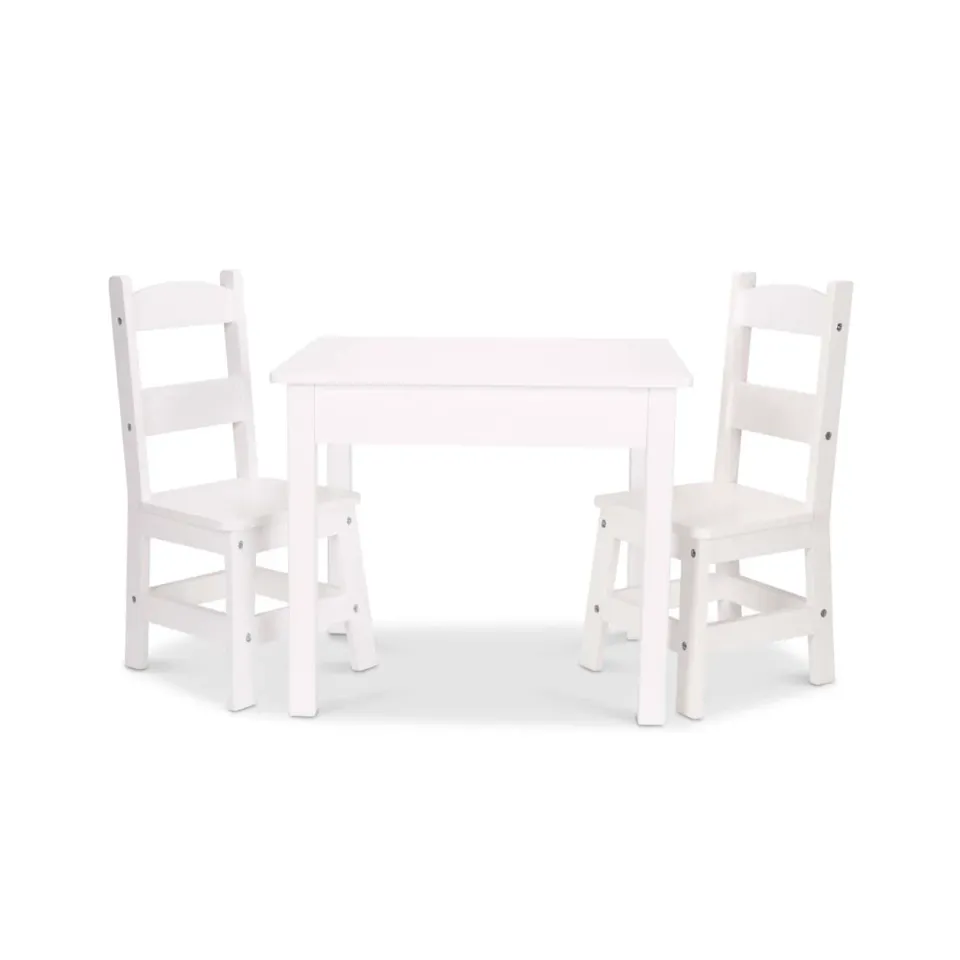 Melissa & Doug Wooden Table & Chairs Kindertisch Weiß Holz
