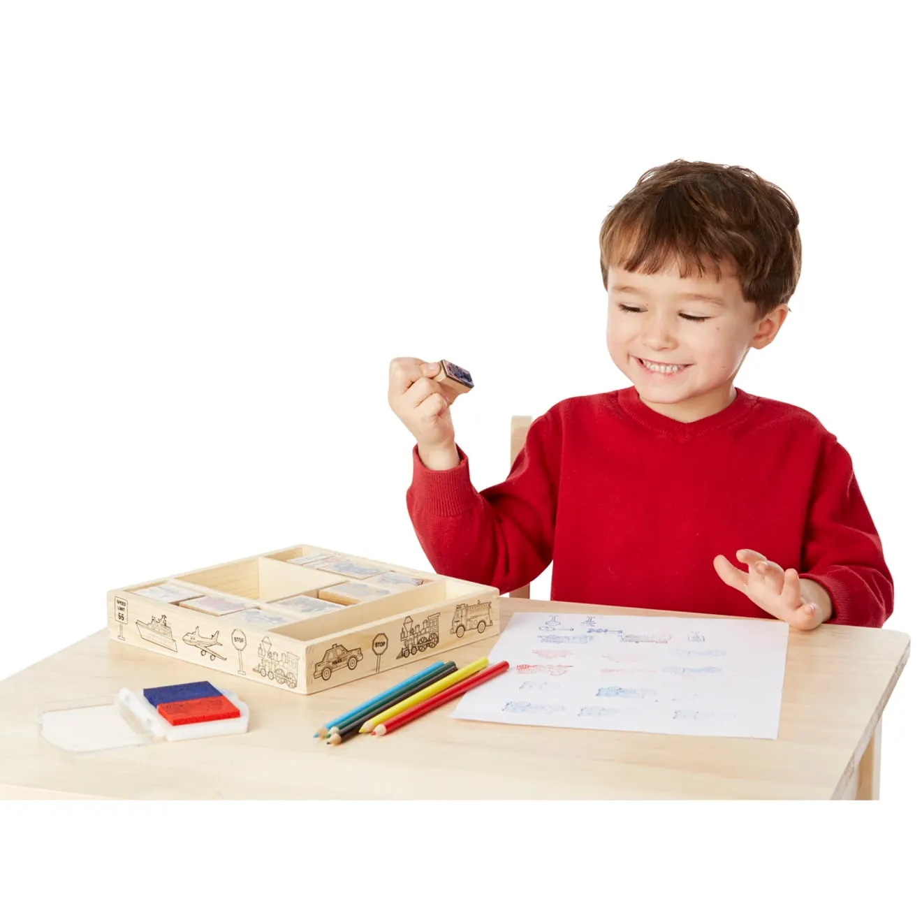 Melissa & Doug Wooden Stamp Set Stempelset Fahrzeuge
