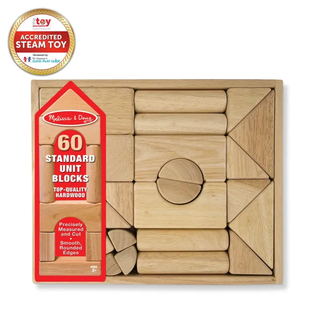 Melissa & Doug Standard Unit Blocks Bauklötze 60 Holz