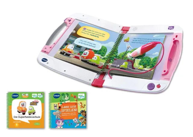 VTech MagiBook v2 Pink Lernbuchsystem mit 2 Büchern Stift