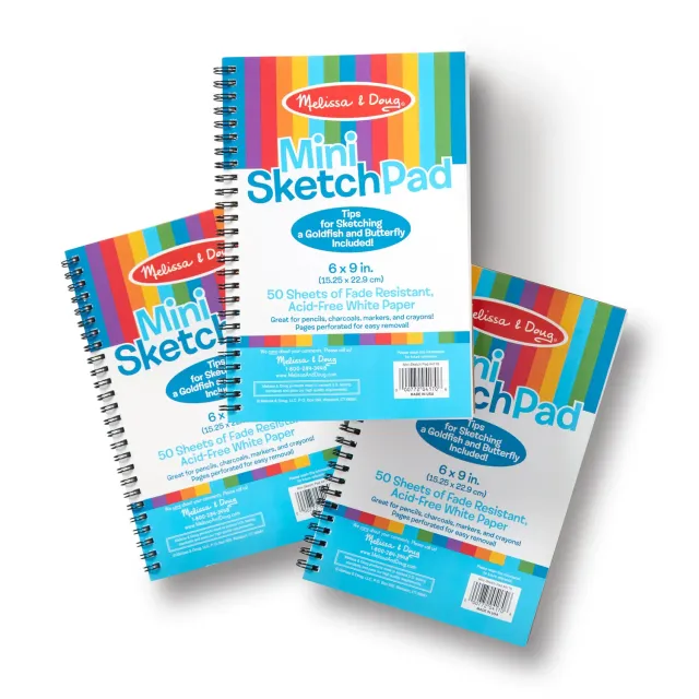 Melissa & Doug Mini Sketch Pad Skizzenblock 3er-Pack Profipapier