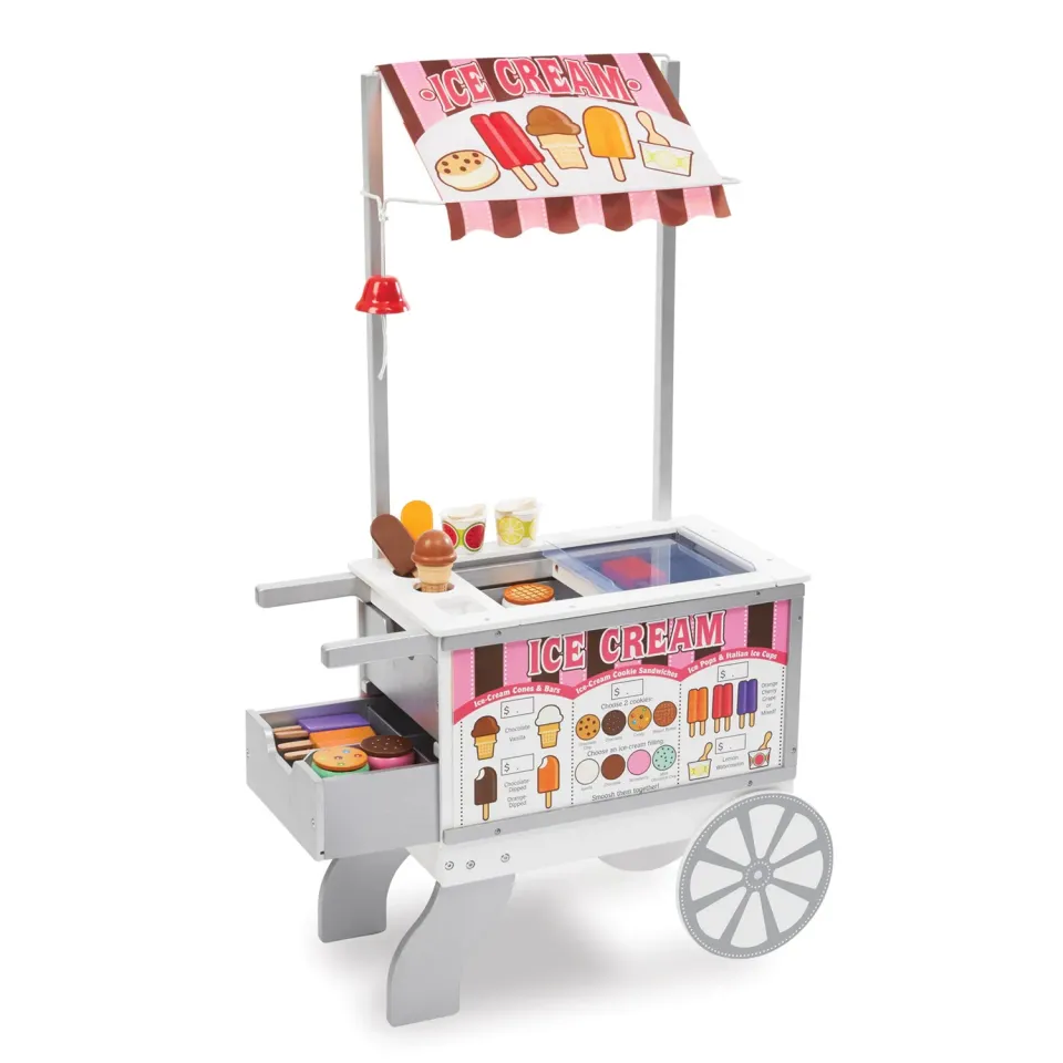 Melissa & Doug Snacks & Sweets Verkaufswagen Holz 40-teilig