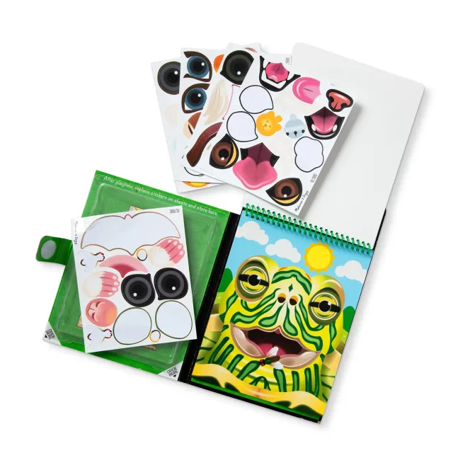 Melissa & Doug Make-a-Face Stickerheft Haustiere wiederverwendbar