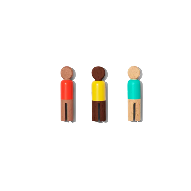 Lovevery Peg People Holzfiguren Blau Rot Gelb Ersatz