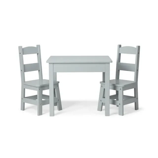 Melissa & Doug Holztisch mit 2 Stühlen Kindertisch Grau Holz