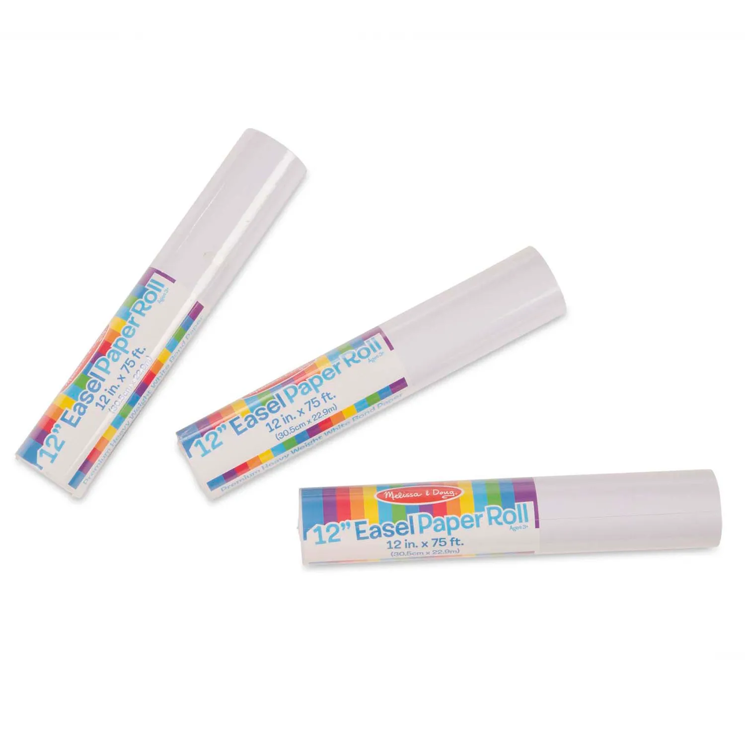 Melissa & Doug 12-Inch Easel Paper Roll Papierrollen 3er-Pack