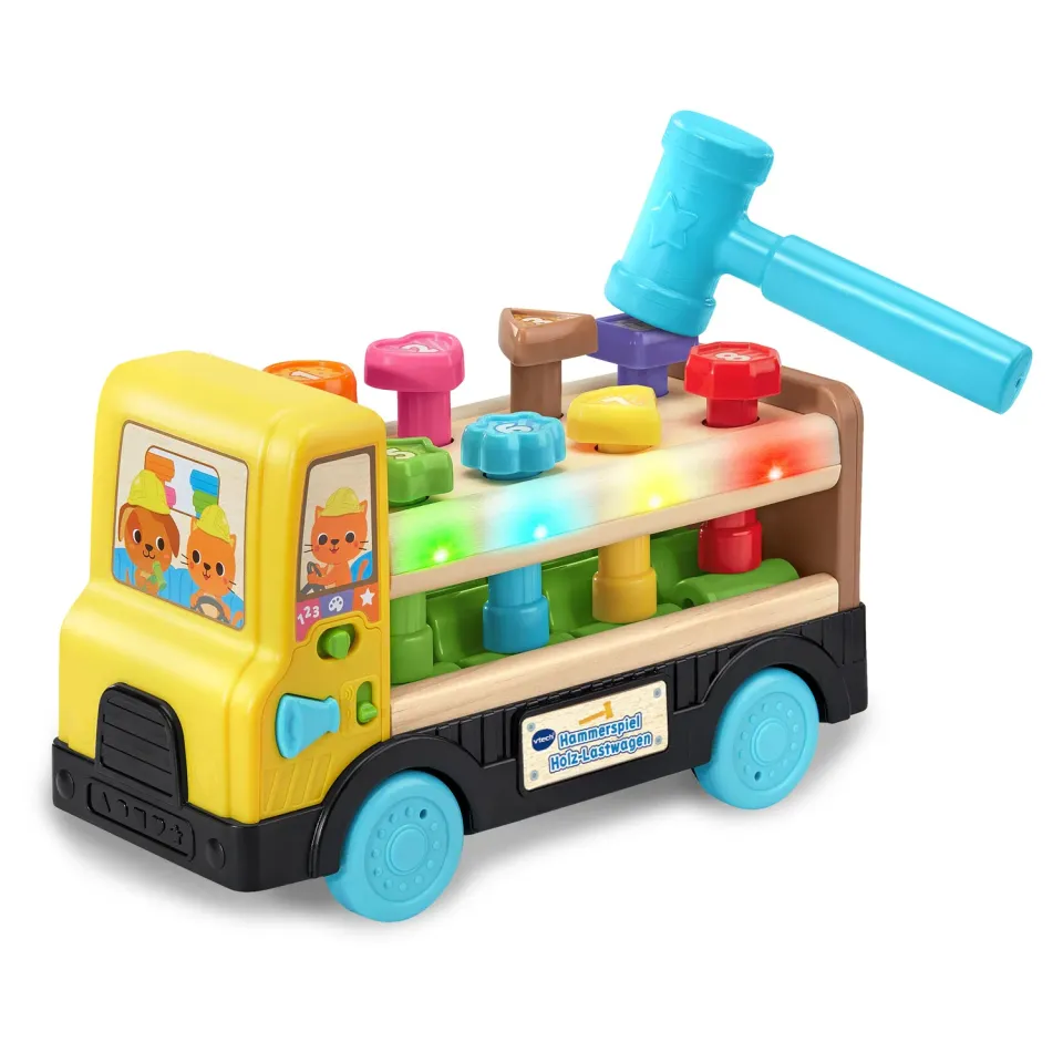 VTech Holz-Lastwagen Hammer Lernspielzeug mit Licht