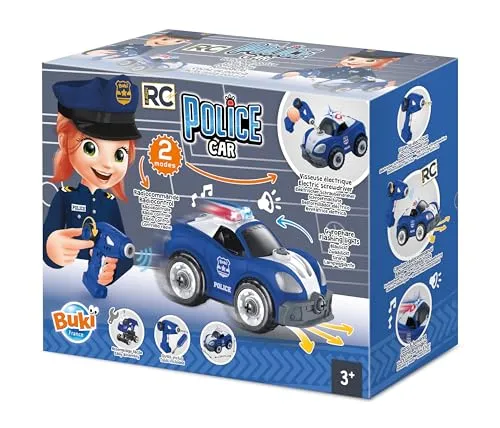 Buki 9023 RC-Polizeiauto zum Schrauben mit Fernbedienung