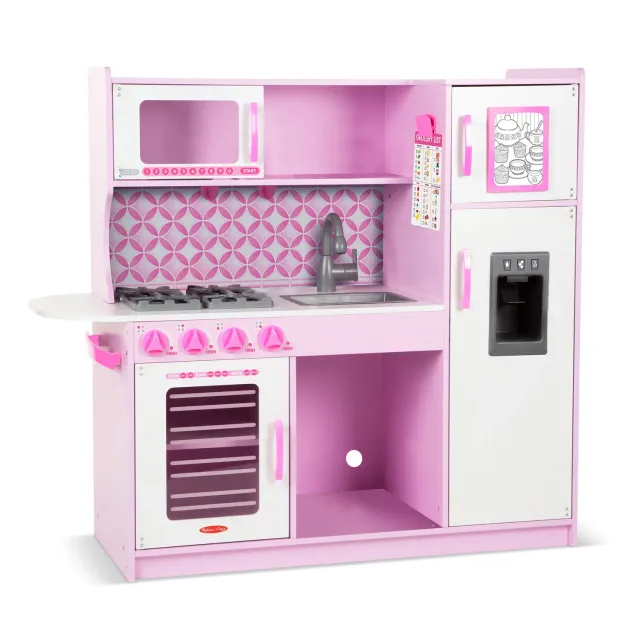 Melissa & Doug Chef's Kitchen Spielküche Holz rosa groß