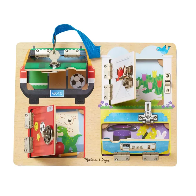 Melissa & Doug Locks & Latches Board Lernbrett Holz Schlösser