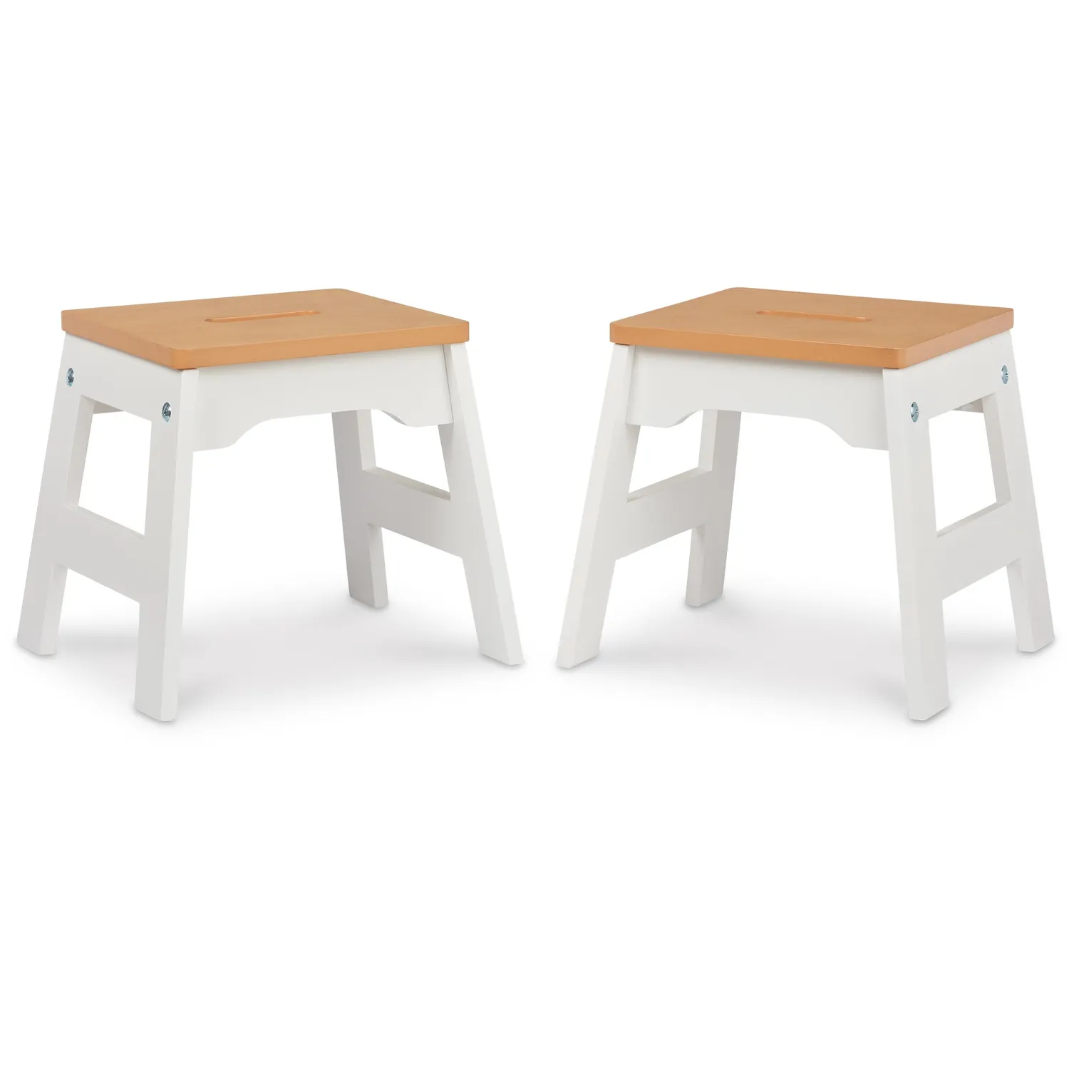 Melissa & Doug Holzhocker 2er-Set weiß Kinder 28cm