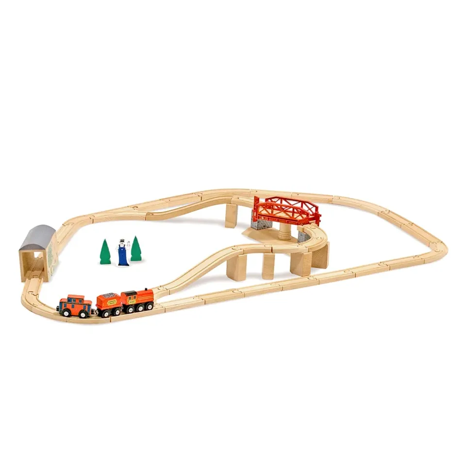 Melissa and Doug Drehbrücke Holzeisenbahn 47 Teile