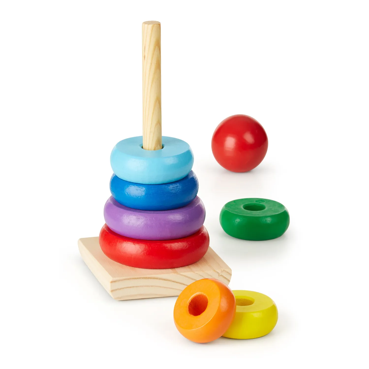 Melissa & Doug Rainbow Stacker Stapelturm Holz 8-tlg ab 1 Jahr