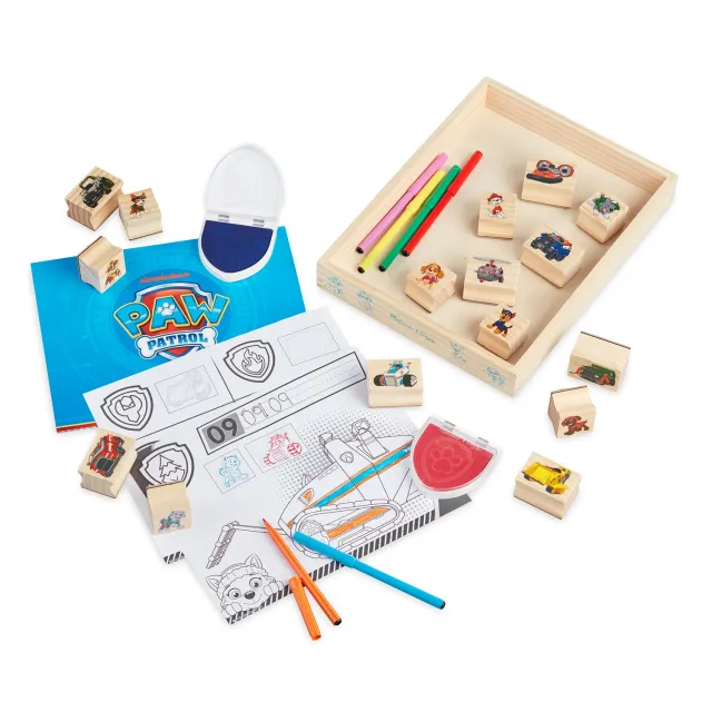 Melissa & Doug PAW Patrol Holzstempel Stempelset 16 Stempel ab 3 Jahre