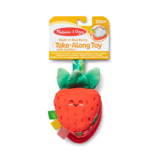 Melissa & Doug Peek-a-Boo Berry Anhängspielzeug Erdbeere 3-teilig