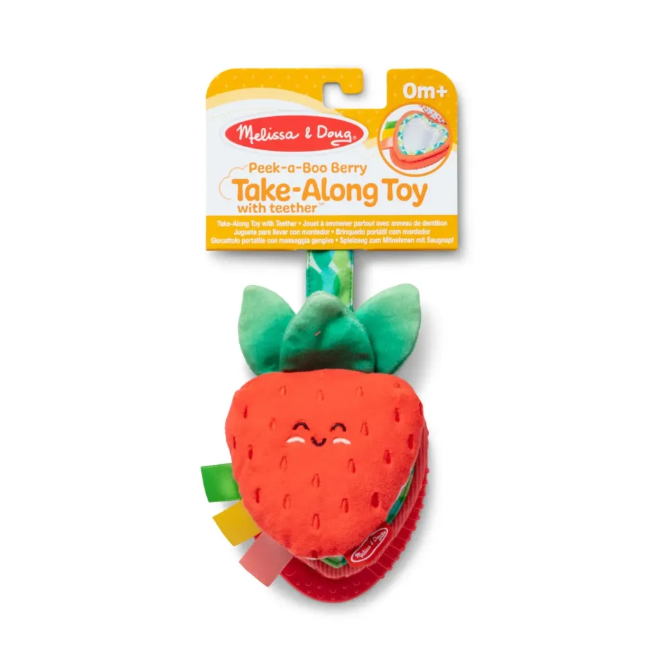 Melissa & Doug Peek-a-Boo Berry Anhängspielzeug Erdbeere 3-teilig