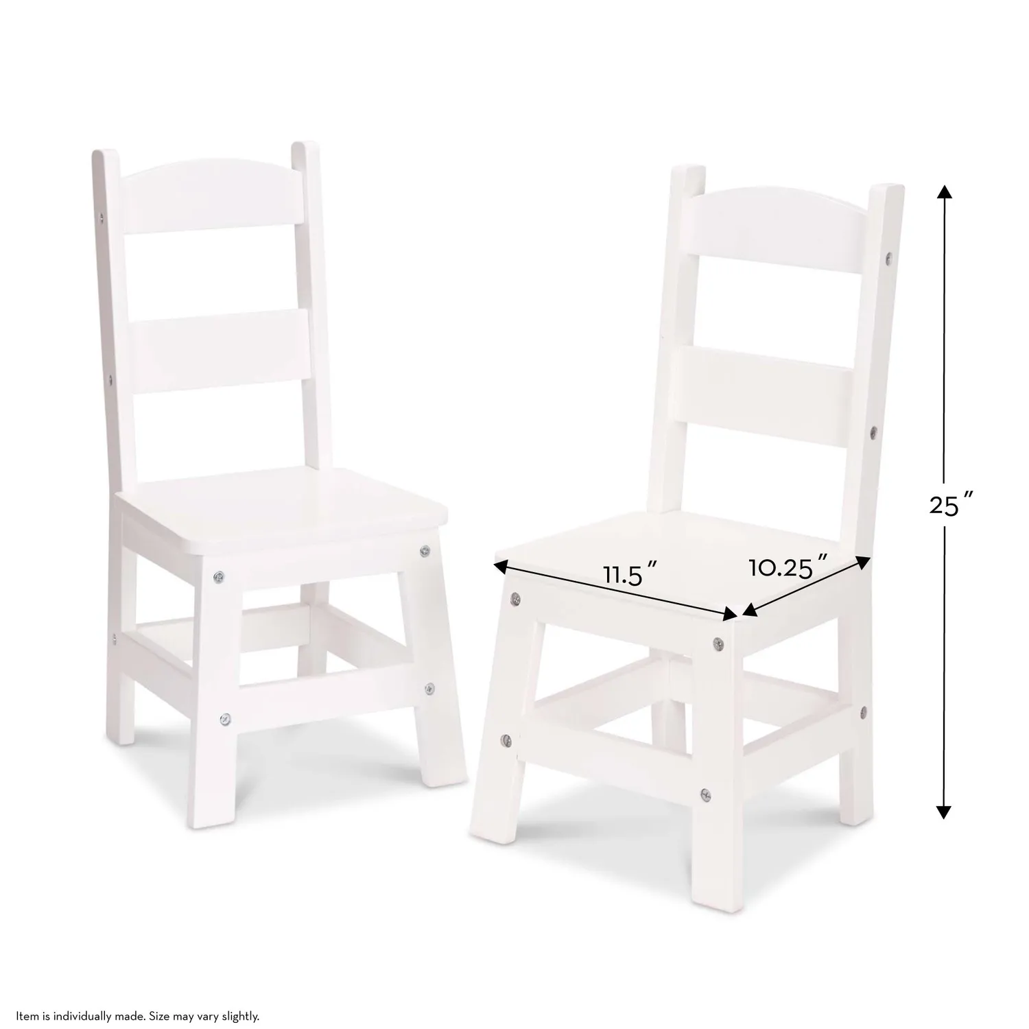 Melissa & Doug Kinderstühle Holz 2er-Set Weiß