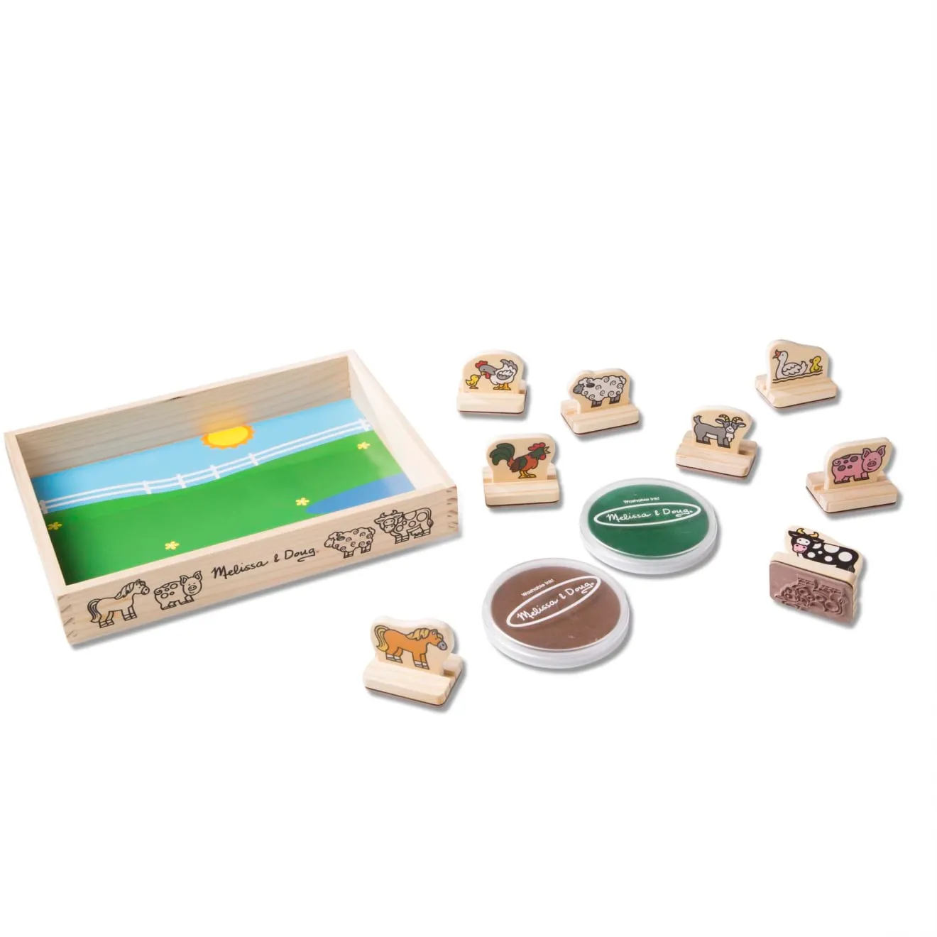 Melissa & Doug Farm Holzstempel Stempelset 8 Stempel