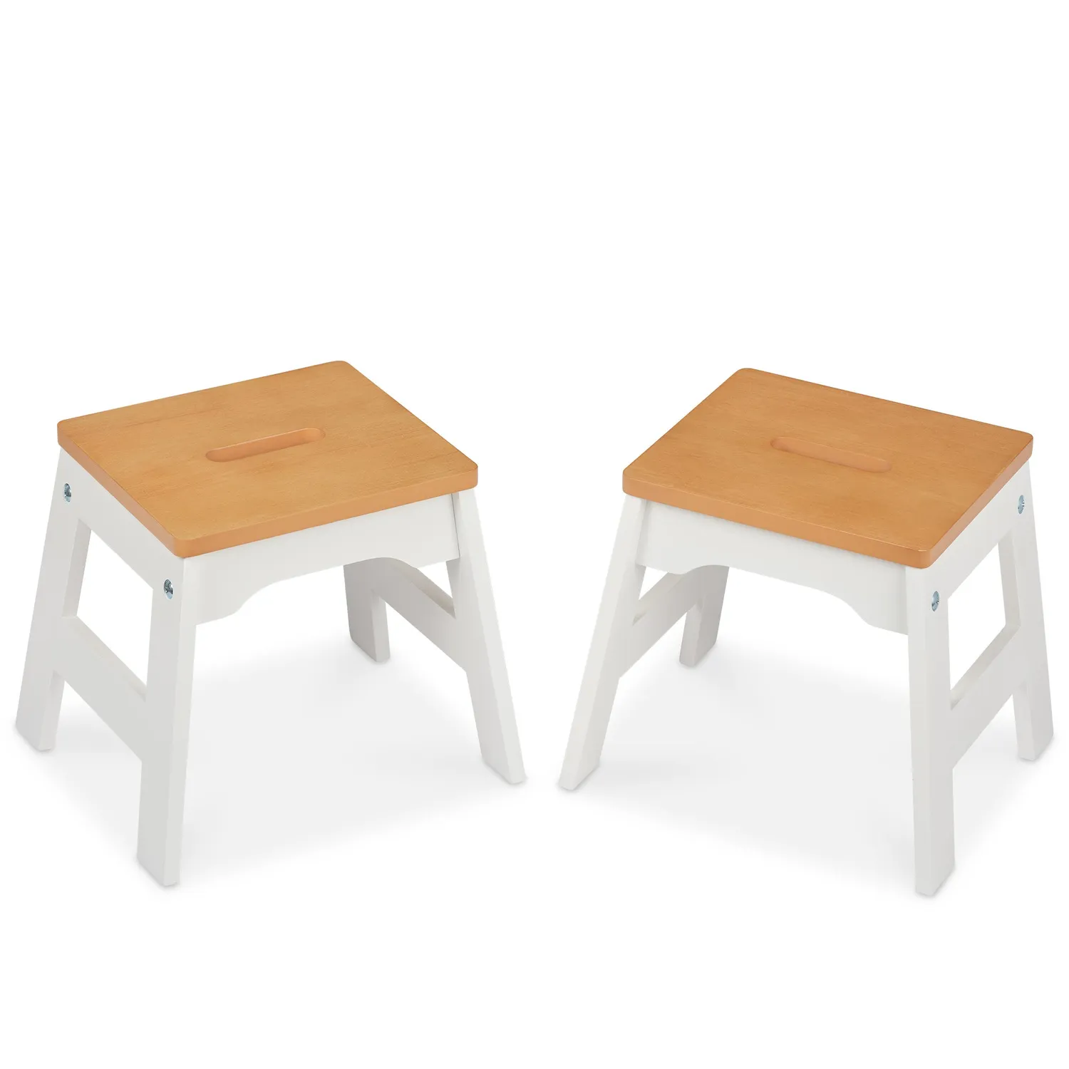 Melissa & Doug Holzhocker 2er-Set weiß Kinder 28cm