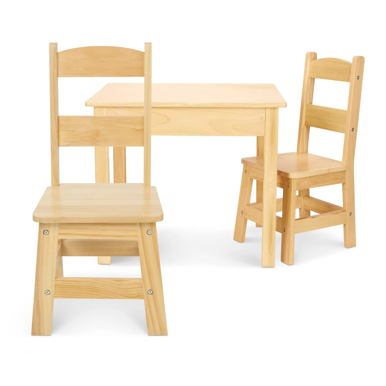 Melissa & Doug Kindertisch mit Stühlen Holz Natur 3tlg