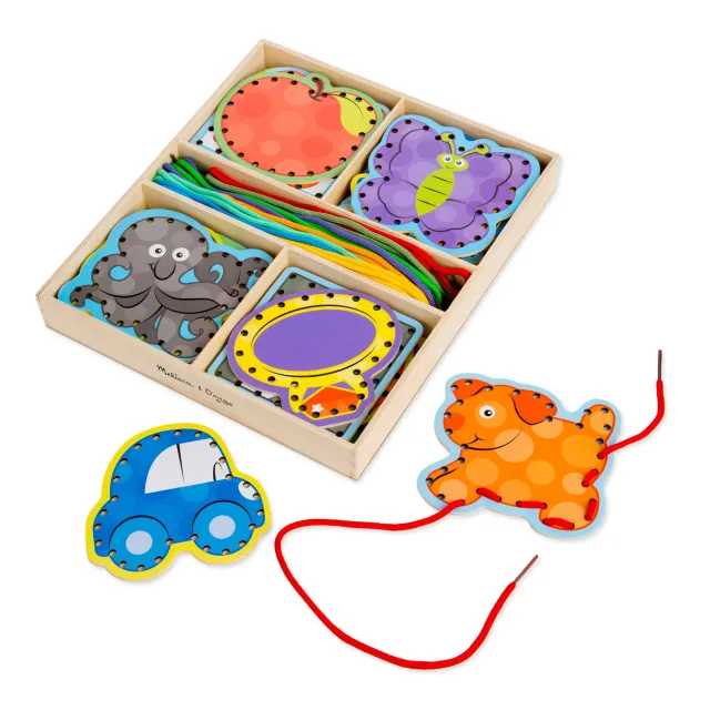 Melissa & Doug Alphabet Lacing Cards Fädelspiel Buchstaben Holz