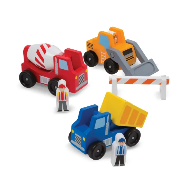 Melissa & Doug Construction Vehicle Holz Baufahrzeuge 3er Set