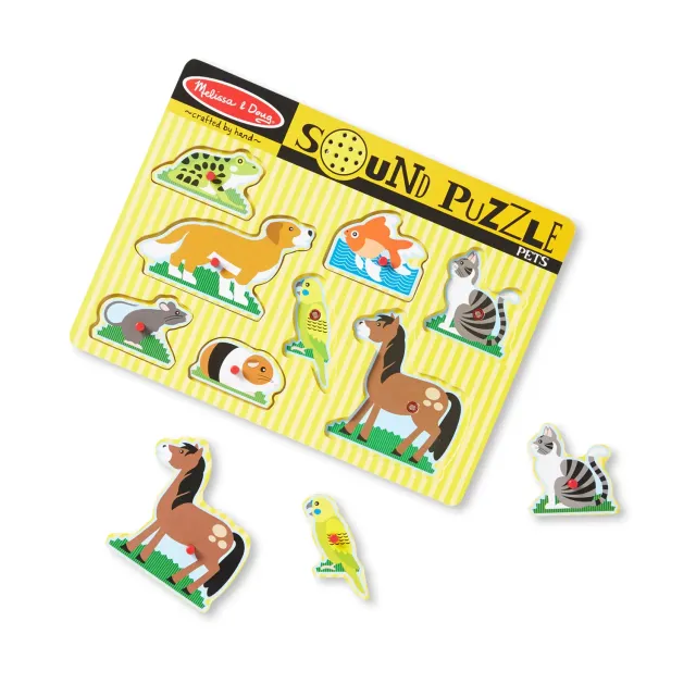 Melissa & Doug Pets Sound Puzzle Holzpuzzle 8 Teile mit Tierstimmen