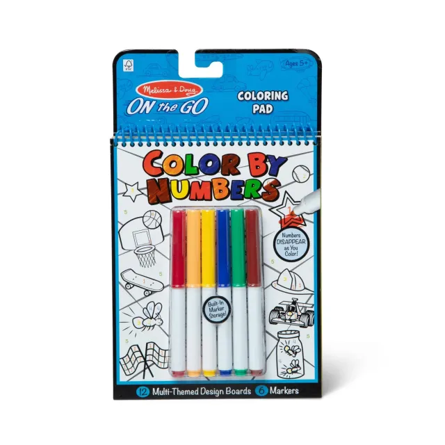 Melissa & Doug Color By Numbers Blue Malbuch 12 Bilder mit Filzstiften