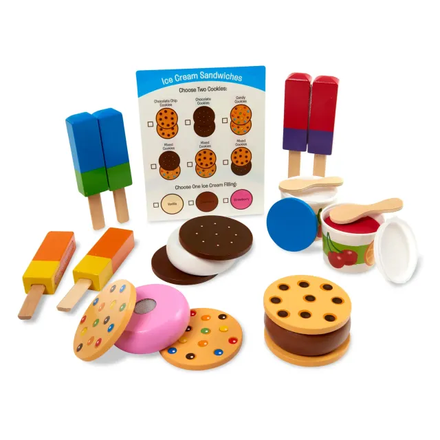 Melissa & Doug Frozen Treats Spieleis Holz 24-teilig stapelbar