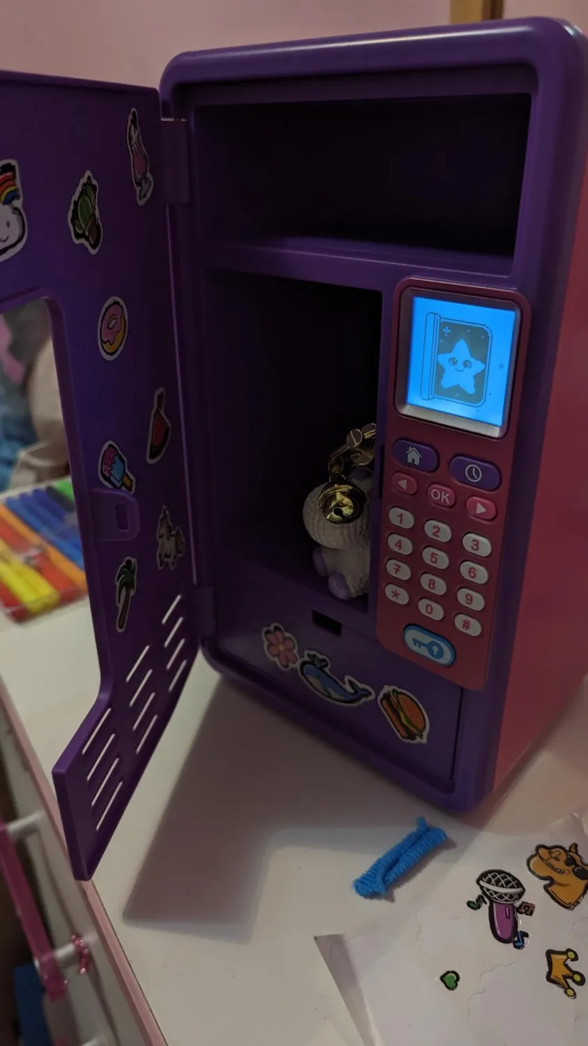 VTech KidiSecrets Traumtresor Kindersafe Lila-Schwarz mit Code