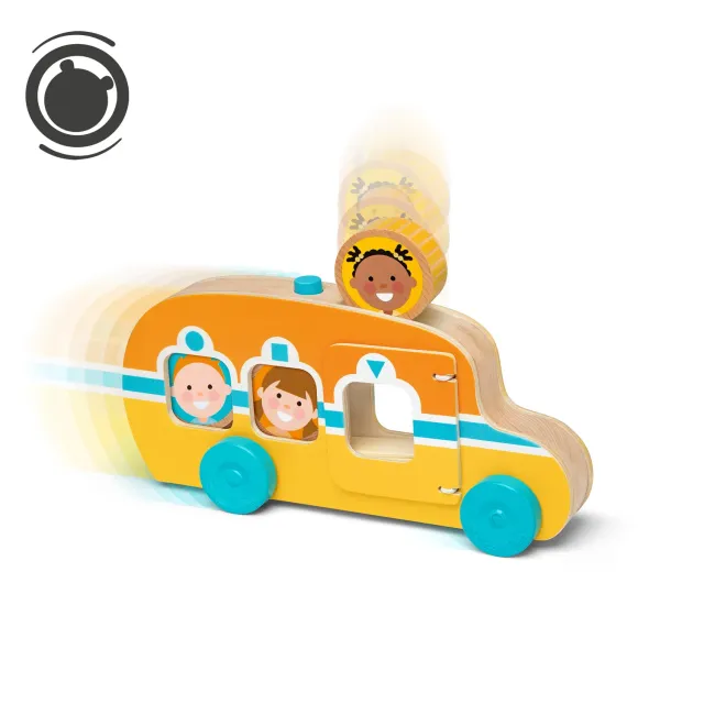 Melissa & Doug GO Tots Roll & Ride Bus Holzbus ab 1 Jahr