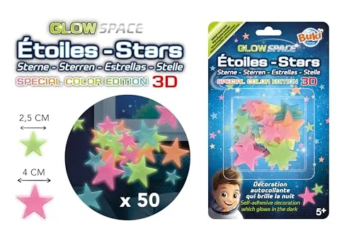 Buki SB51 Leuchtsterne Kinderzimmer Wandsticker 50 Stück